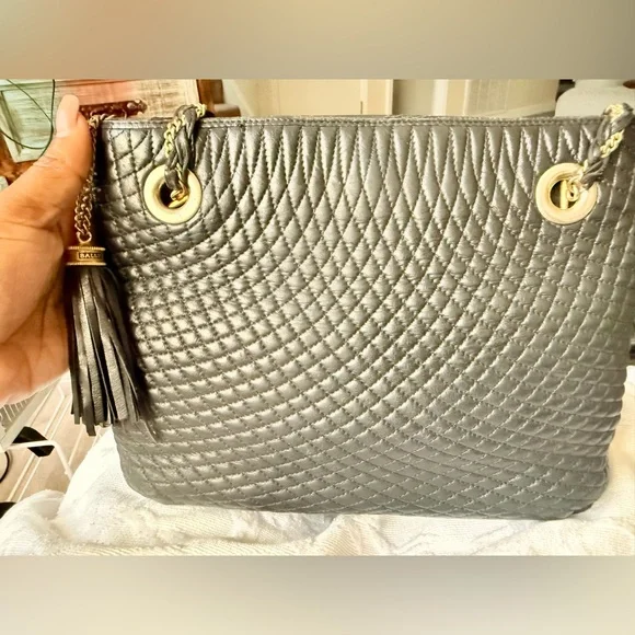 Bally Black Quilted Tote Bag with Gold Accents - Picture 7 of 12